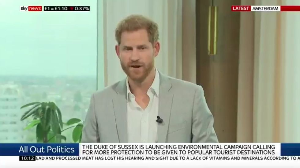 Prince Harry says 'no one is perfect' as he launches global initiative to encourage more environmentally friendly travel