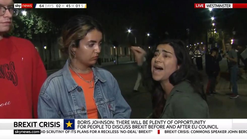 'I looked after your children, I looked after the elderly in this country' Portuguese national interrupts Sky News interview to speak passionately during protests against prorogation