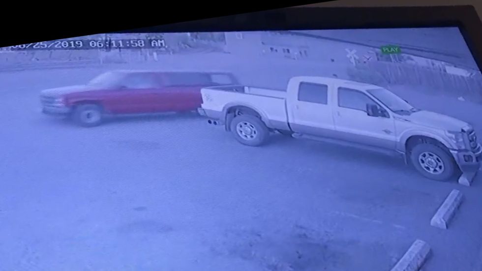 CCTV shows suspected burglar having his pickup stolen
