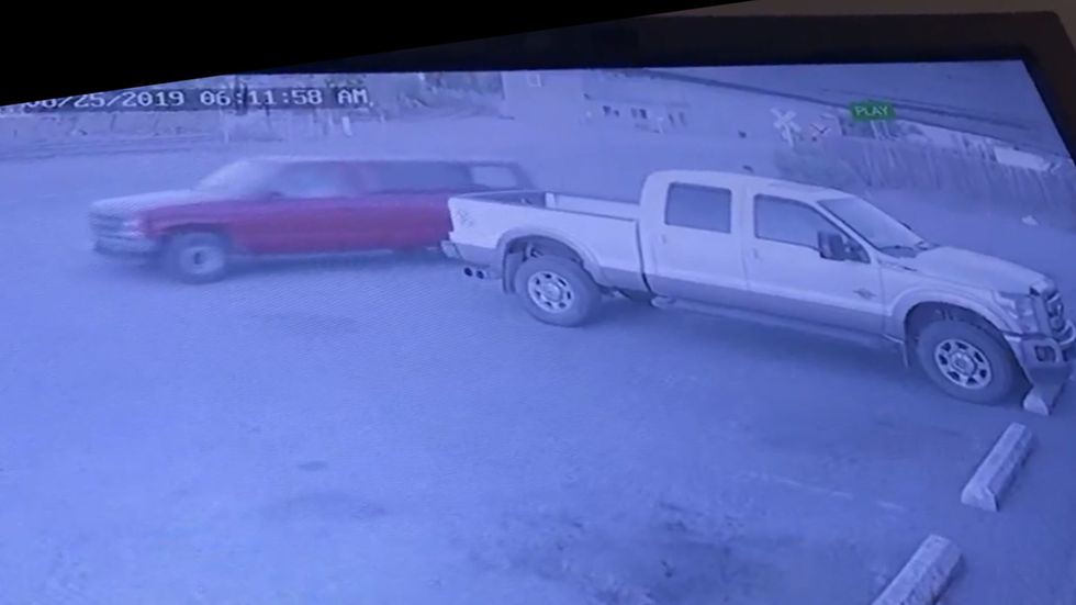 CCTV shows suspected burglar having his pickup stolen