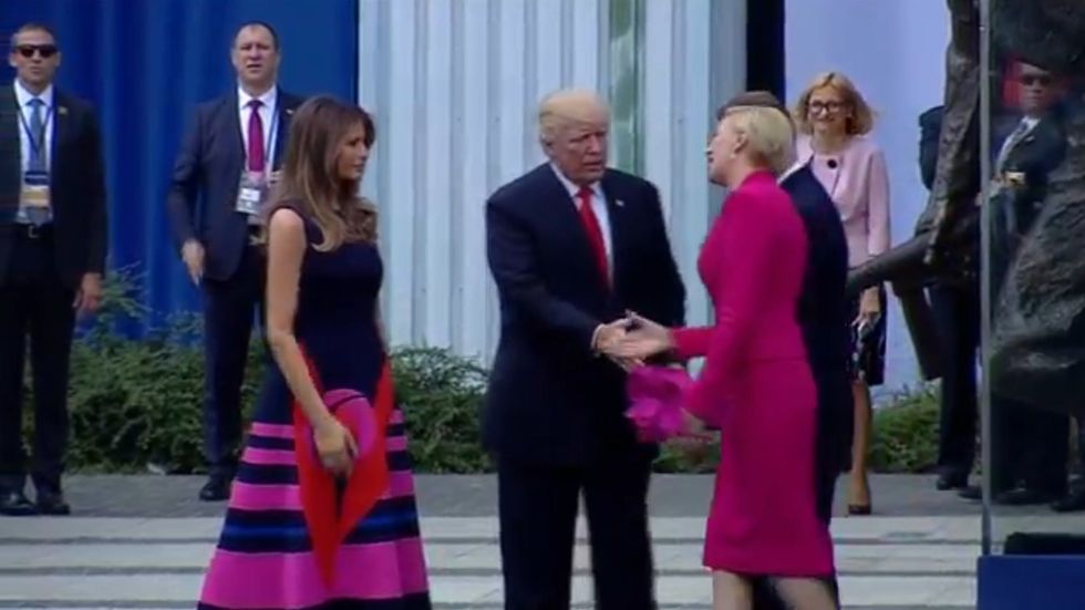Donald Trump is snubbed by Polish First Lady in 2017