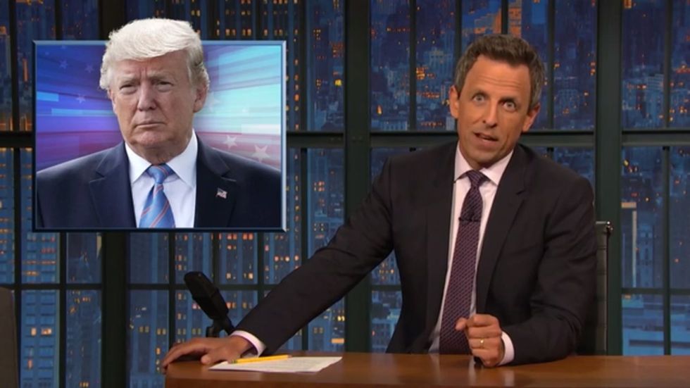 Late night host Seth Meyers dissects Trump's history of conspiracy theories