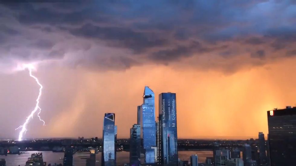 Lightning storm in New York City