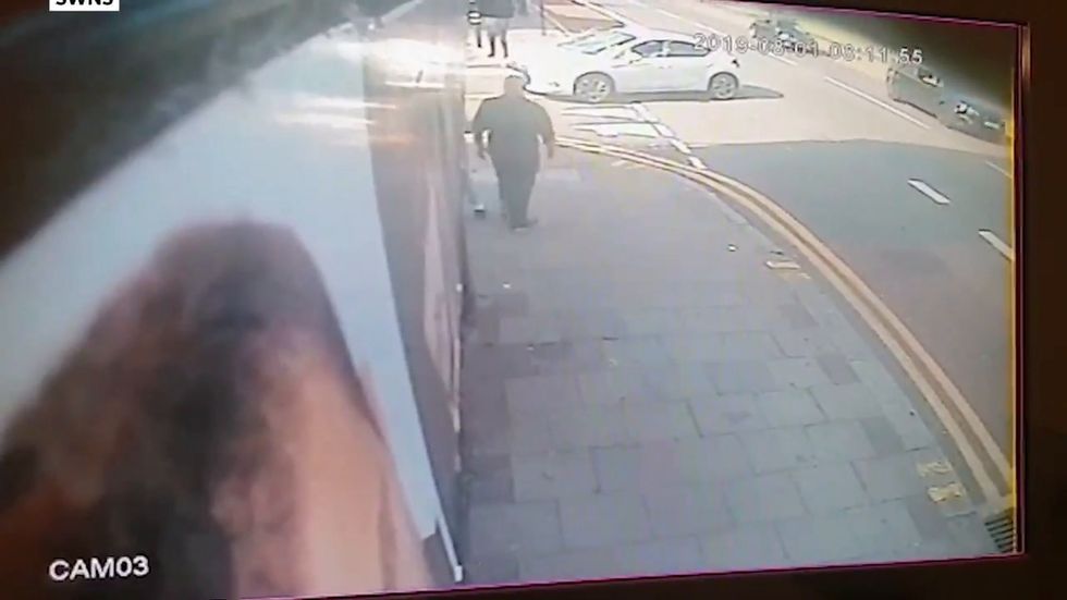 Car splits bicycle in half and sends cyclist flying