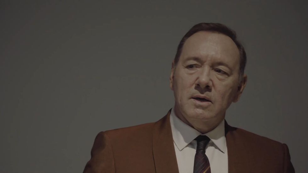  Kevin Spacey performs Italian poem 'The Boxer' at Rome museum