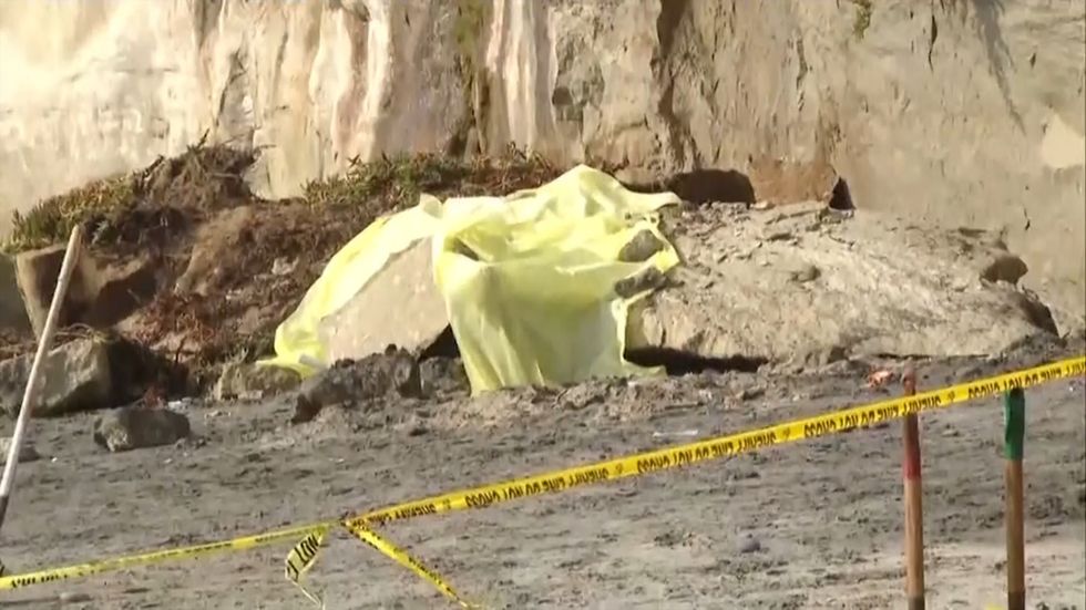 California cliff collapse: Three dead after tons of sandstone plunges onto popular surfing beach