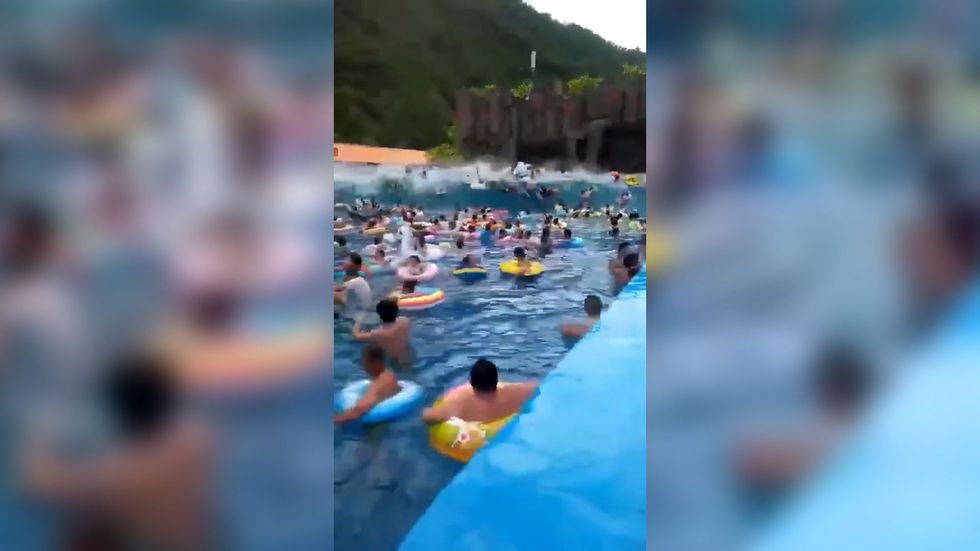 Wave machine malfunction triggers tsunami at water park, injuring 44 people