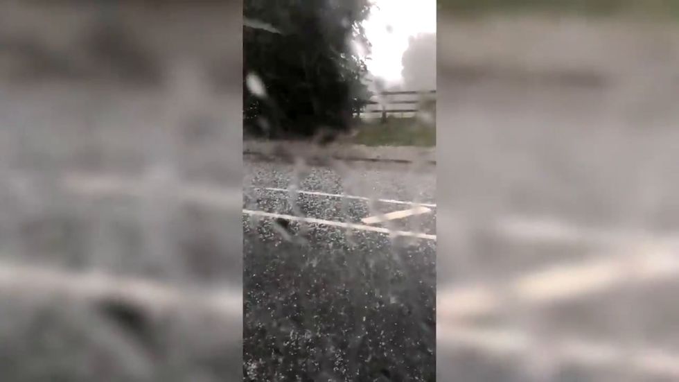Heavy hail falls in North Yorkshire