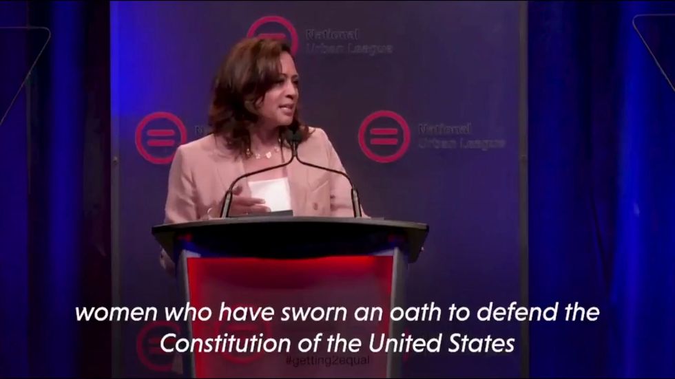 Kamala Harris tells Donald Trump 'we're not going back'