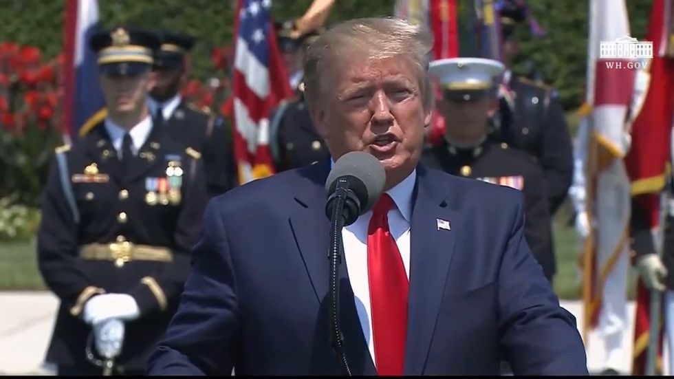 Trump appears to invent new word 'infantroopen' during armed forces speech