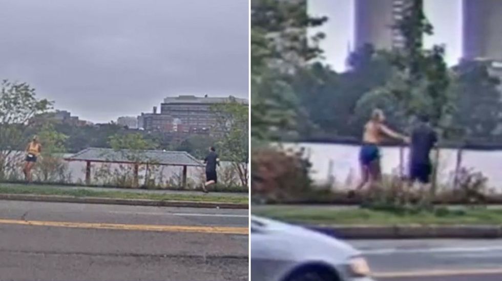 Jogger chases flasher and pins him down after he exposes himself