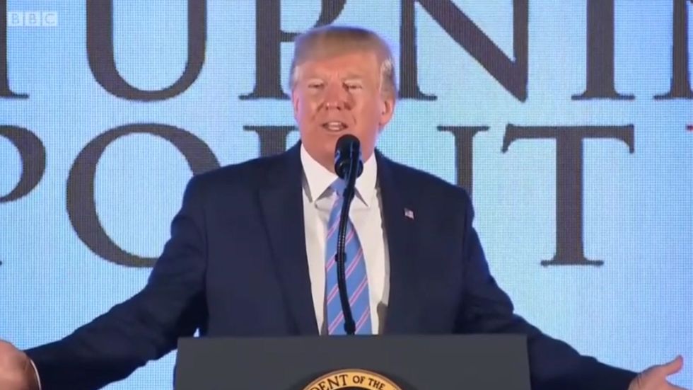 Donald Trump says people in the UK love him as he compliments 'tough and smart' Boris Johnson