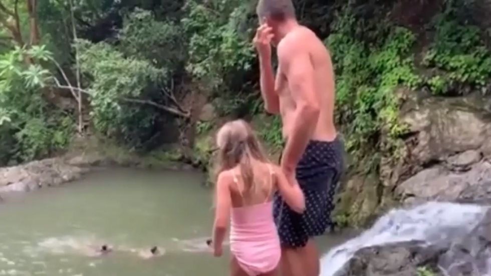 Tom Brady criticised for jumping off cliff with daughter