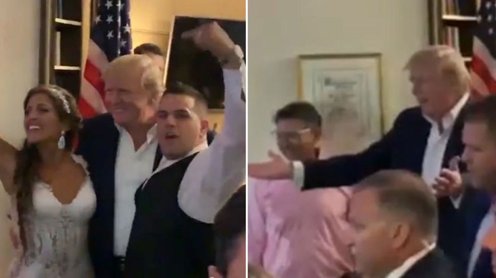 Trump 'crashes' wedding at his golf club in New Jersey