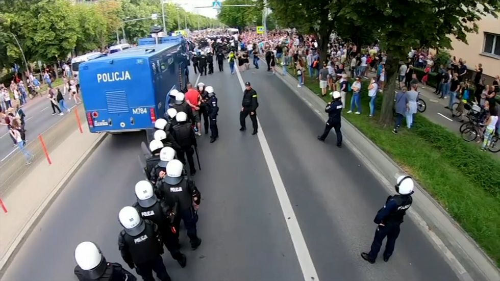 Polish far right clash with police trying to block Equality march