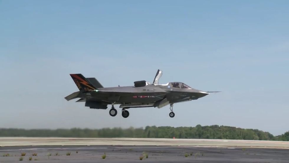 Lockheed Martin's F-35 shows its vertical takeoff ability