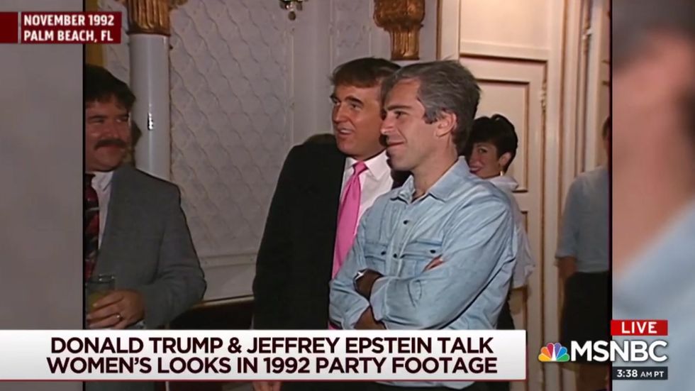 NBC coverage from 1992 shows Donald Trump and Jeffrey Epstein discussing women at Mar-a-Lago party