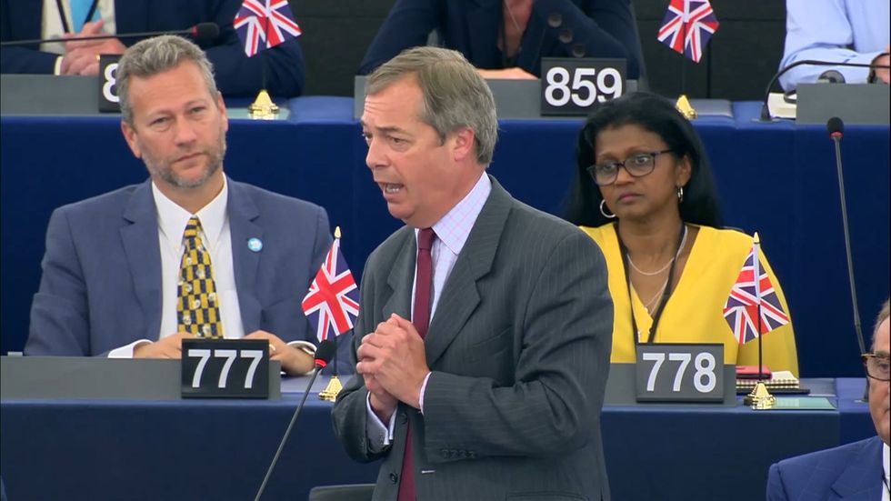 Nigel Farage launches attack on Emmanuel Macron and Ursula von der Leyen