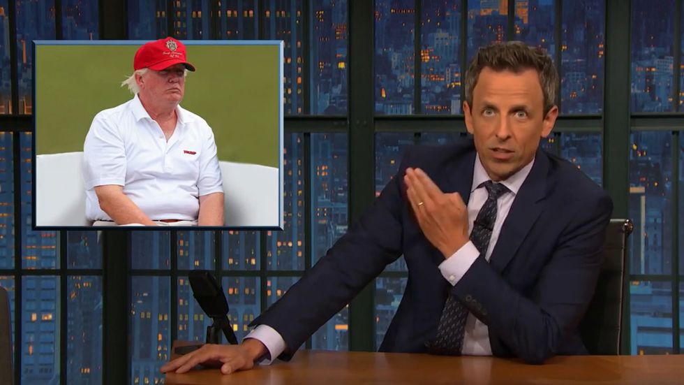 Seth Meyers condemns 'racist gargoyle' Donald Trump over progressive congresswomen tweets