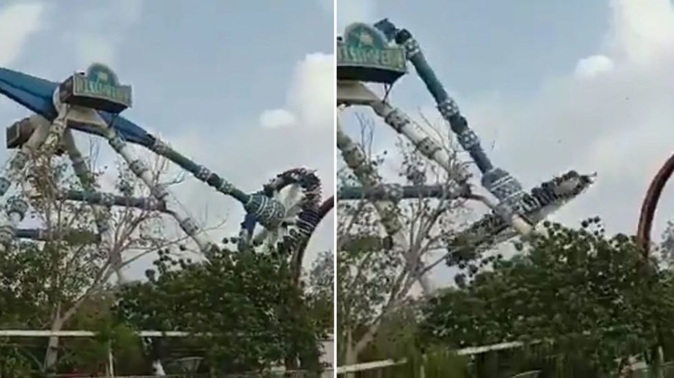 Indian amusement park ride snaps in half killing two