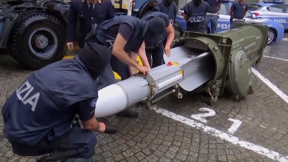 Air-to-air missile seized from far-right group in Italy say officials