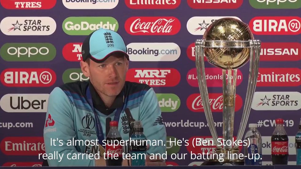 Eoin Morgan lauds 'almost superhuman' Ben Stokes after World Cup win