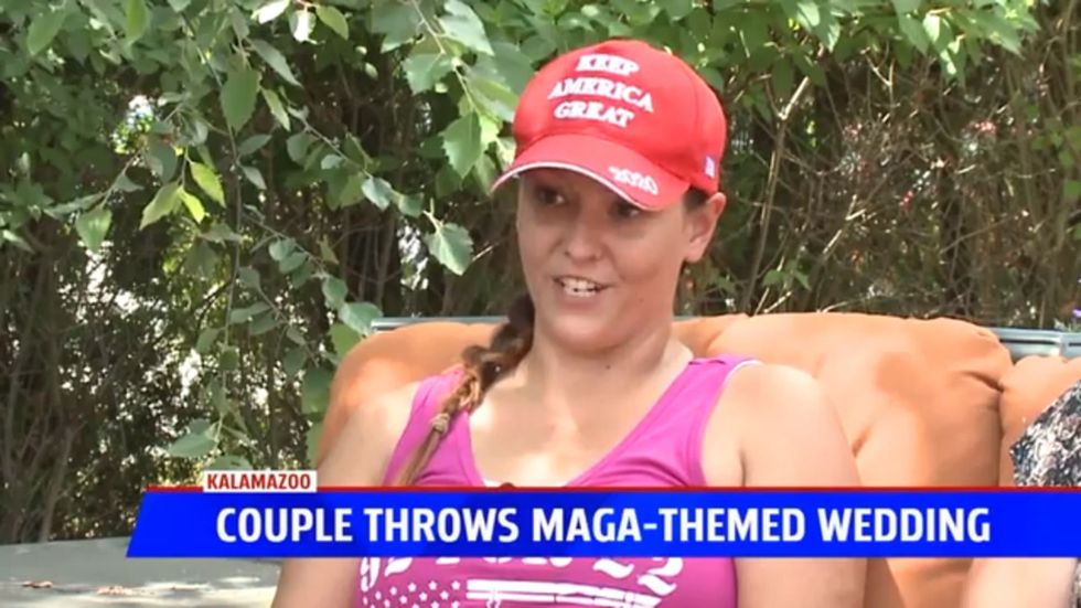 Donald Trump supporters hold a 'MAGA' wedding