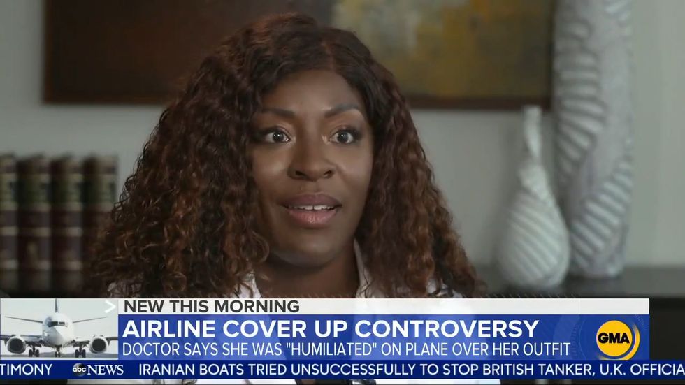 Doctor who was told to cover up on American Airlines flight tells GMA she was 'humiliated'