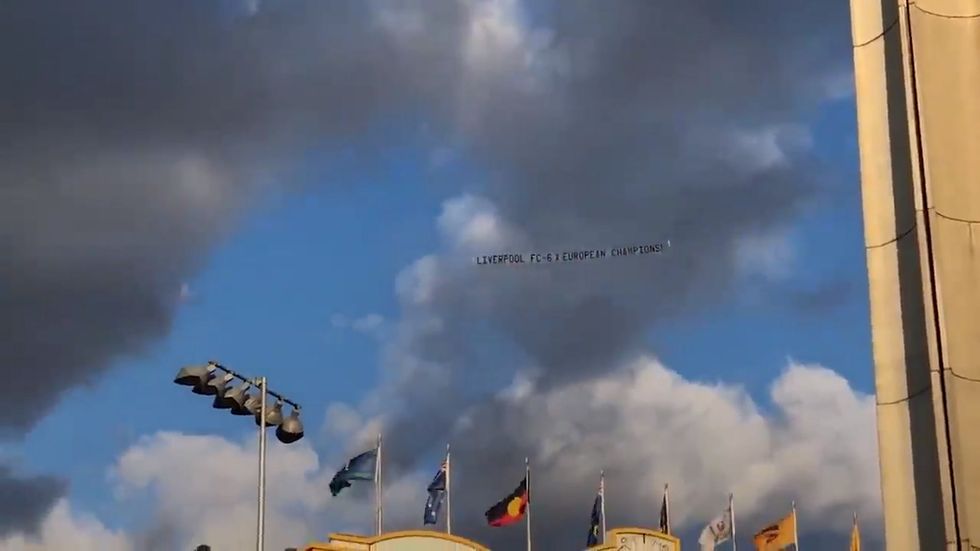 Plane trolls Manchester United's players during training session