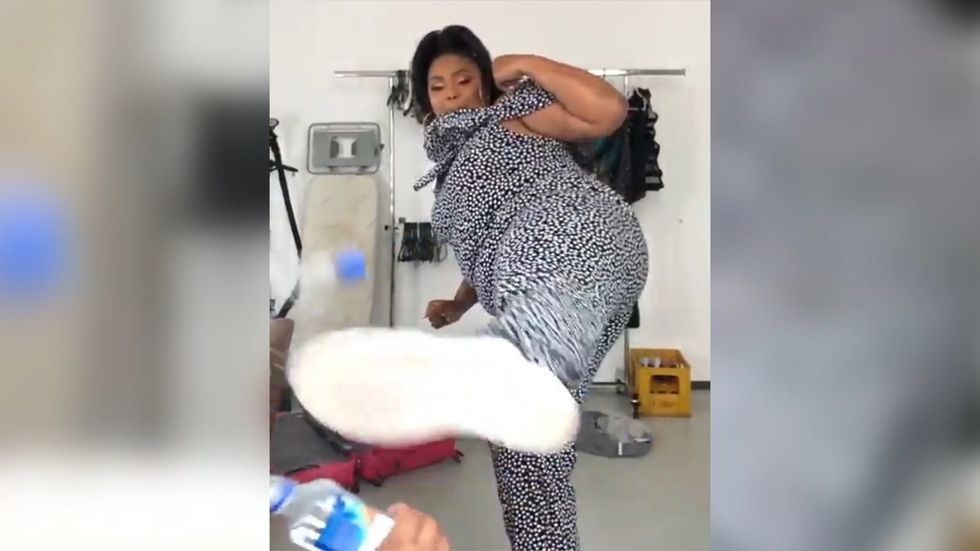 Celebrities take part in the Bottle Top Challenge