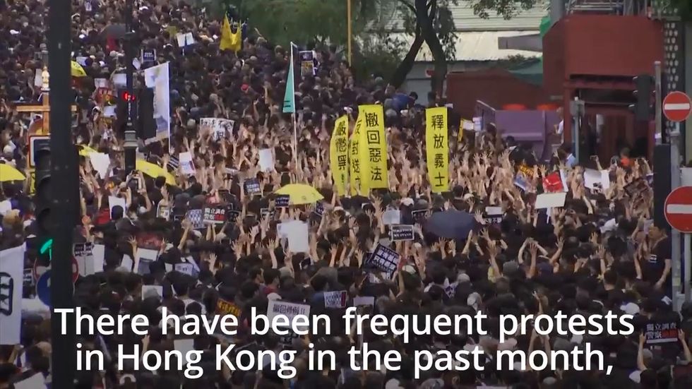 Huge march in Hong Kong against extradition bill