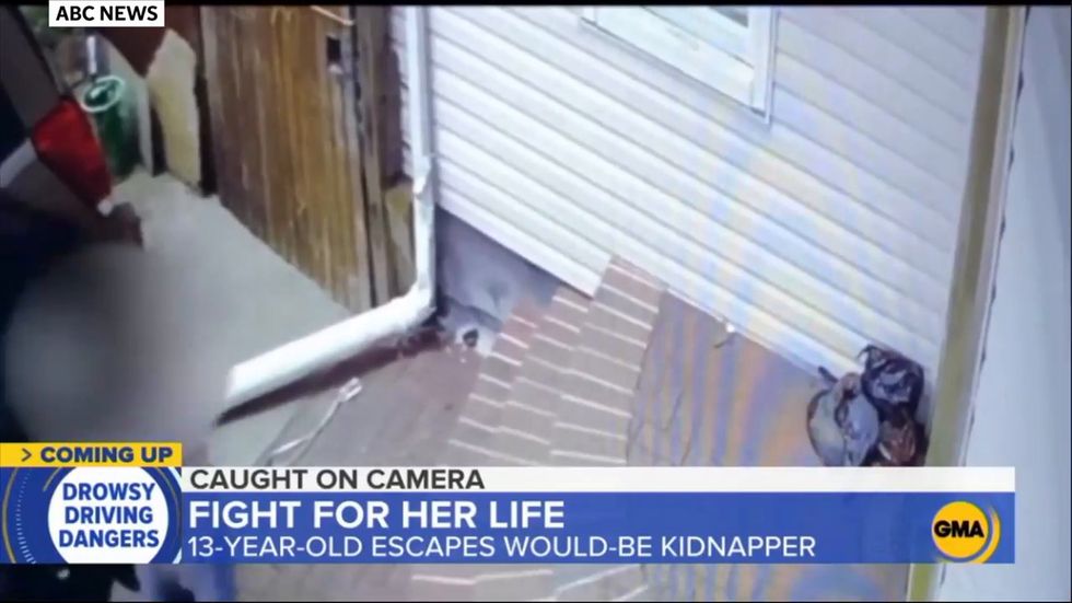 CCTV shows 13-year-old girl fighting off attacker outside home in New York