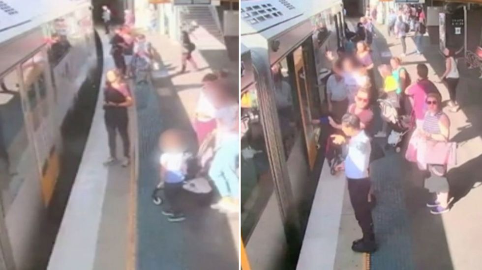 CCTV of young boy slipping through gap on train platform released to warn parents