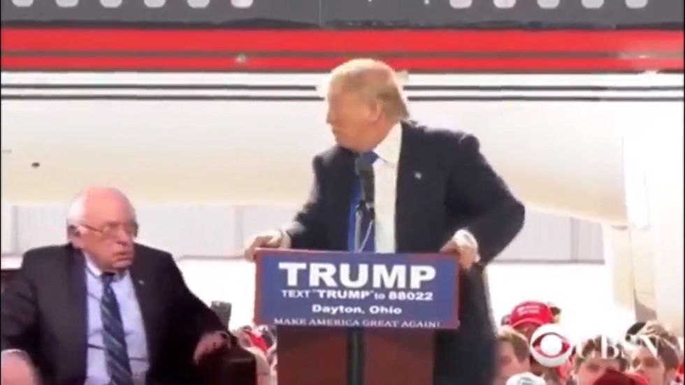 Bernie Sanders posts edited video of himself 'scaring' Trump on his Instagram