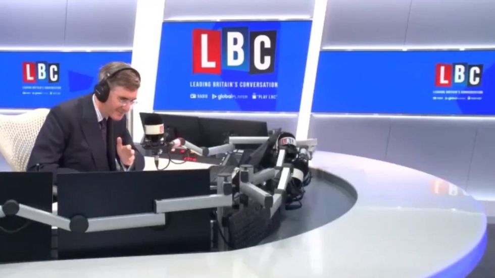 Jacob Rees-Mogg challenged by radio caller over the definition of a referendum