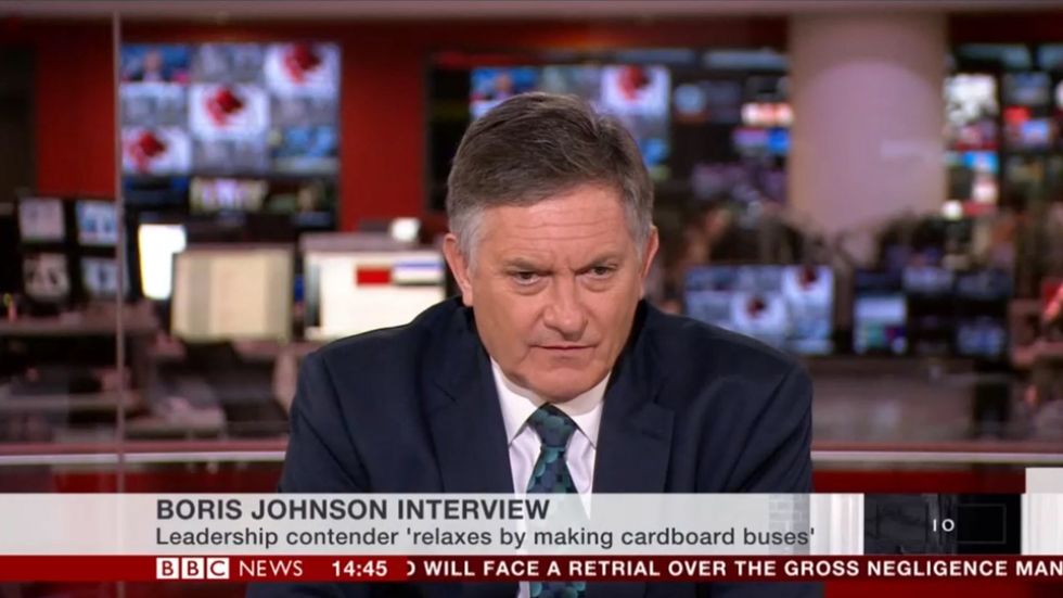 Simon McCoy asks what Boris Johnson writes on the side of his model buses