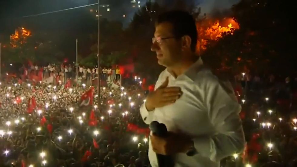 Thousands gather in Istanbul to celebrate Ekrem Imamoglu mayoral election victory