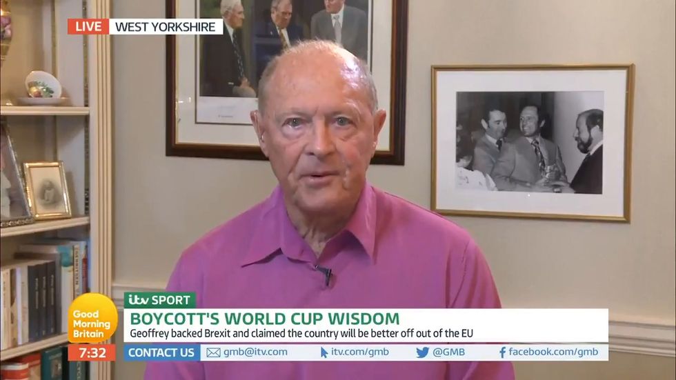 Geoffrey Boycott cites world wars as justification for no-deal Brexit