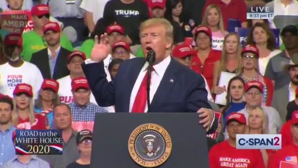 'Just think what this angry left-wing mob would do' Lindsay Graham and Marco Rubio look uncomfortable as Trump makes accusations about Democrats