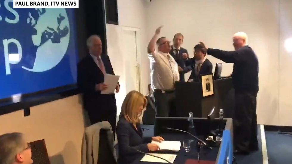 Esther McVey's Tory leadership speech interrupted by protester