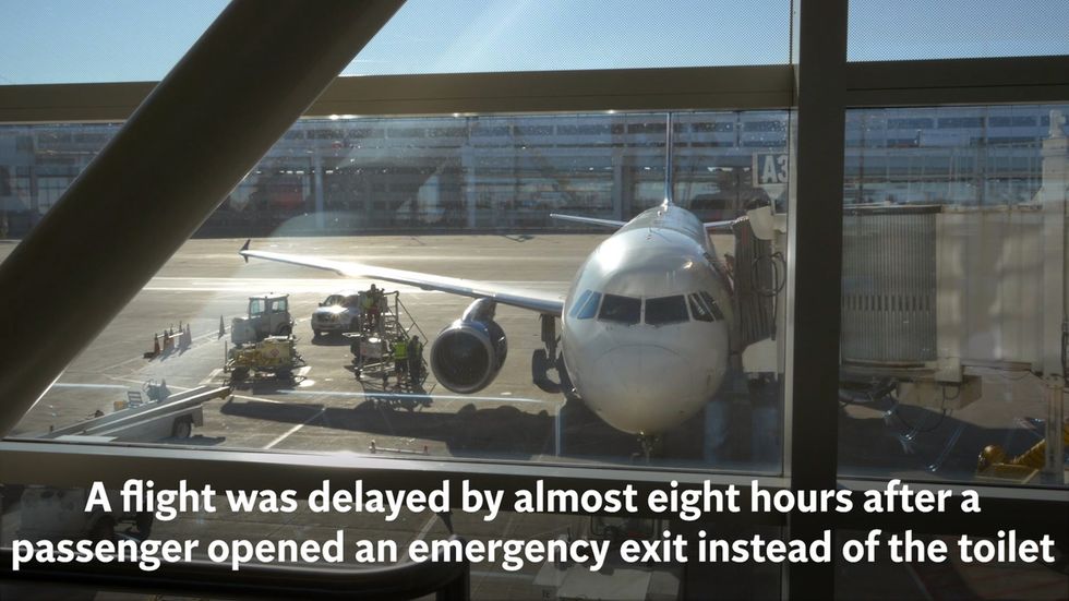 Woman accidentally opens plane emergency exit instead of toilet