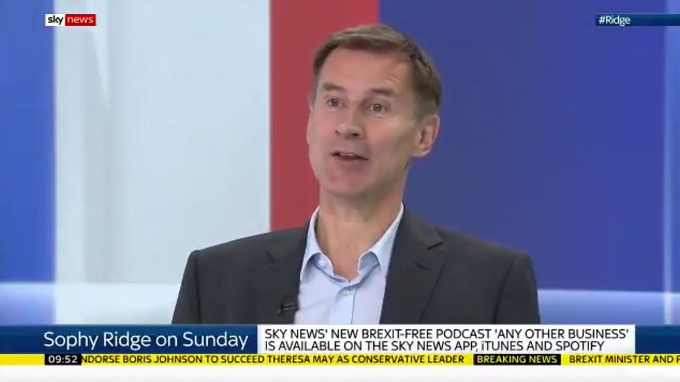 Conservative leadership candidate Jeremy Hunt  says he would like to see the legal time limit on abortions reduced from 24 weeks to 12