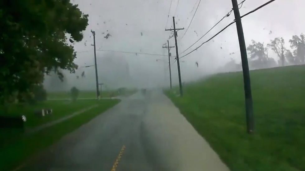 Tornado filmed ripping across street in Louisiana