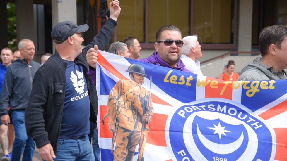 Pro and anti-Trump protesters clash in Portsmouth