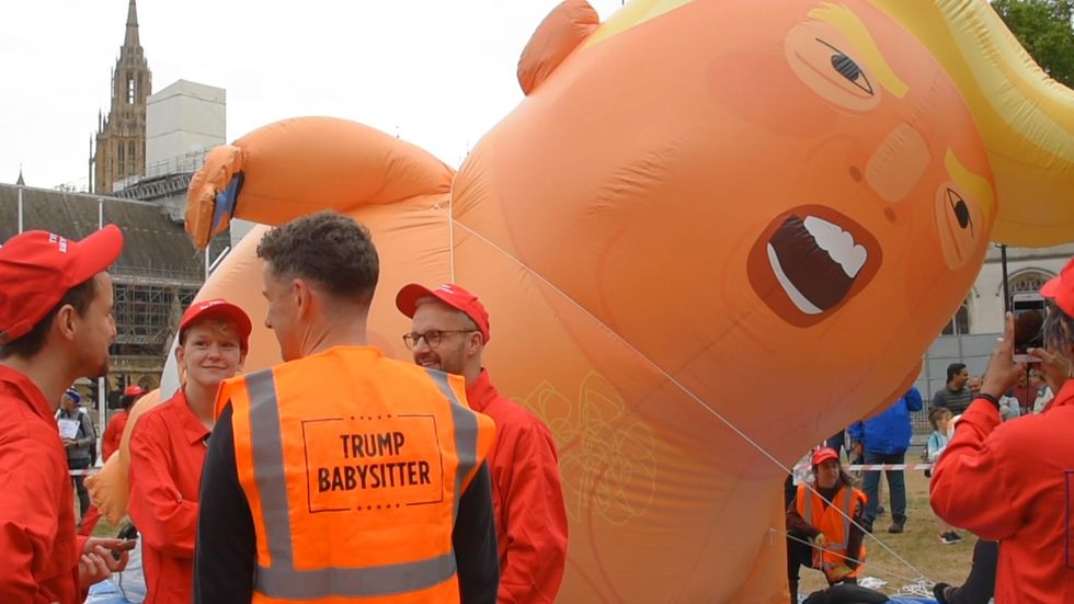 We spent the day with the giant Trump baby blimp