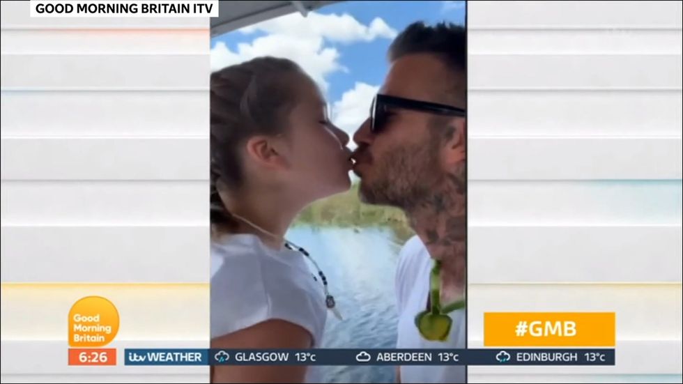 Piers Morgan calls David Beckham "creepy" for kissing his daughter on the lips