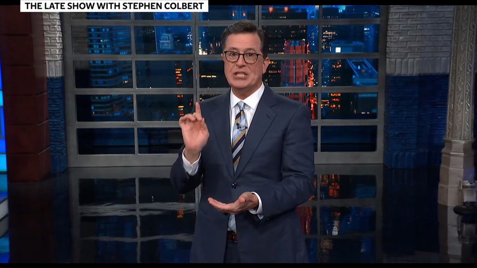 Stephen Colbert talks about president Trump's UK visit