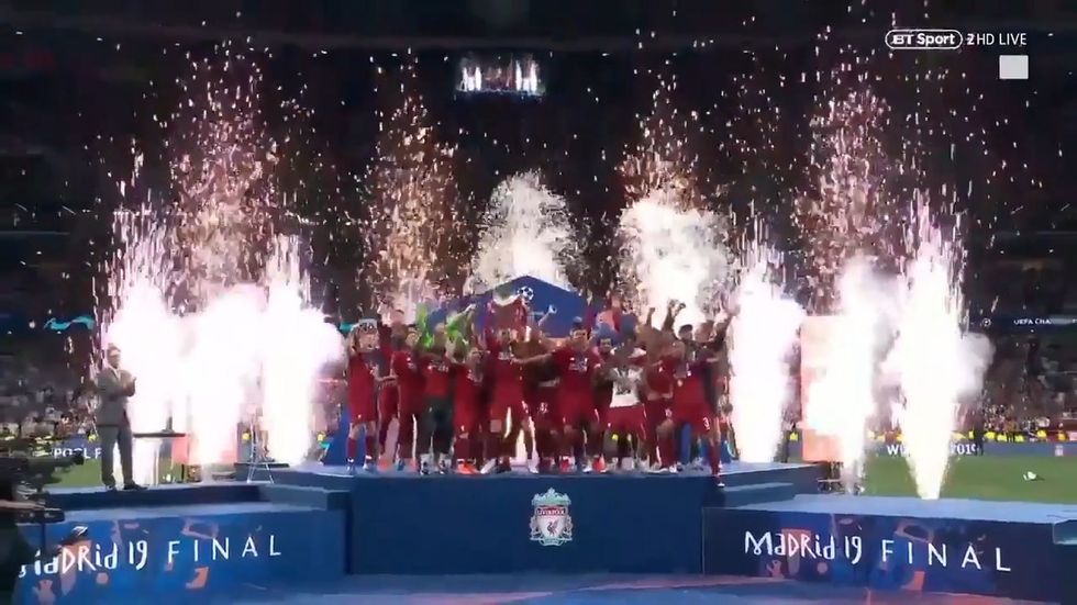 Liverpool lift Champions League trophy after beating Spurs in Madrid