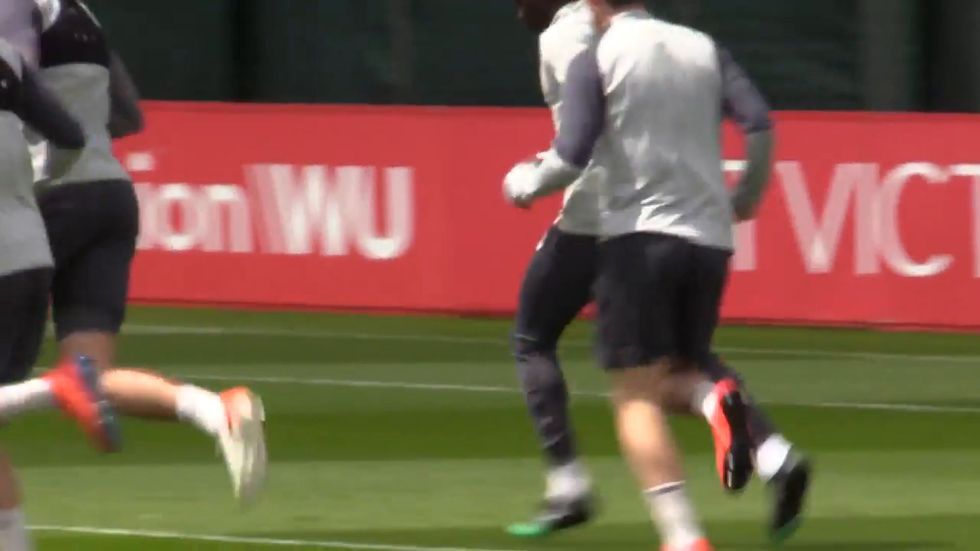 Liverpool players train ahead of Champions League final