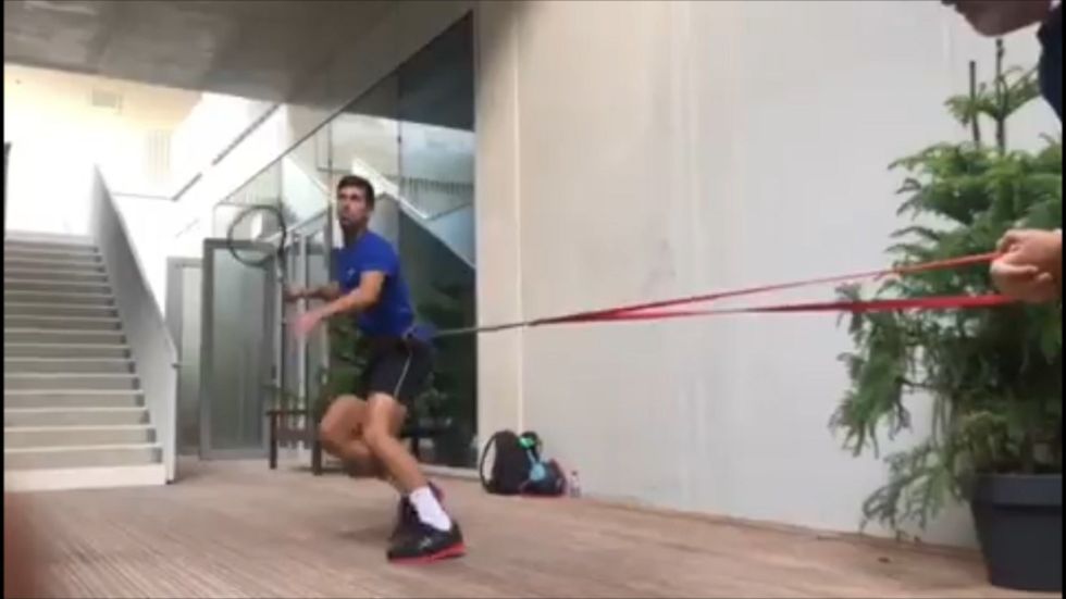 Novak Djokovic prepares for Roland Garros